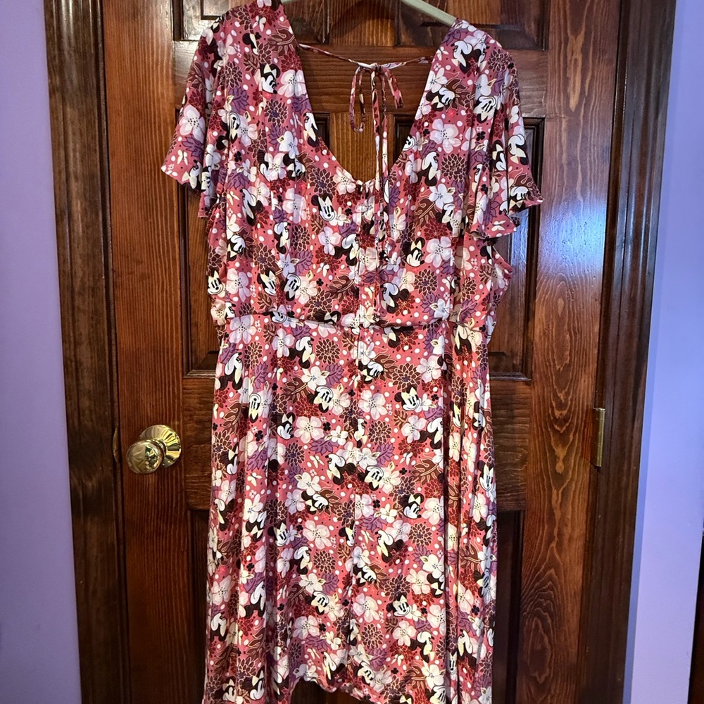Disney Floral Minnie Mouse Dress in Pink and White - Picture 7 of 7